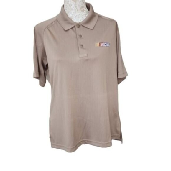 5.11 Tactical Shirt Polo NASCAR short sleeve Tan Racing Men's Large - Picture 1 of 6